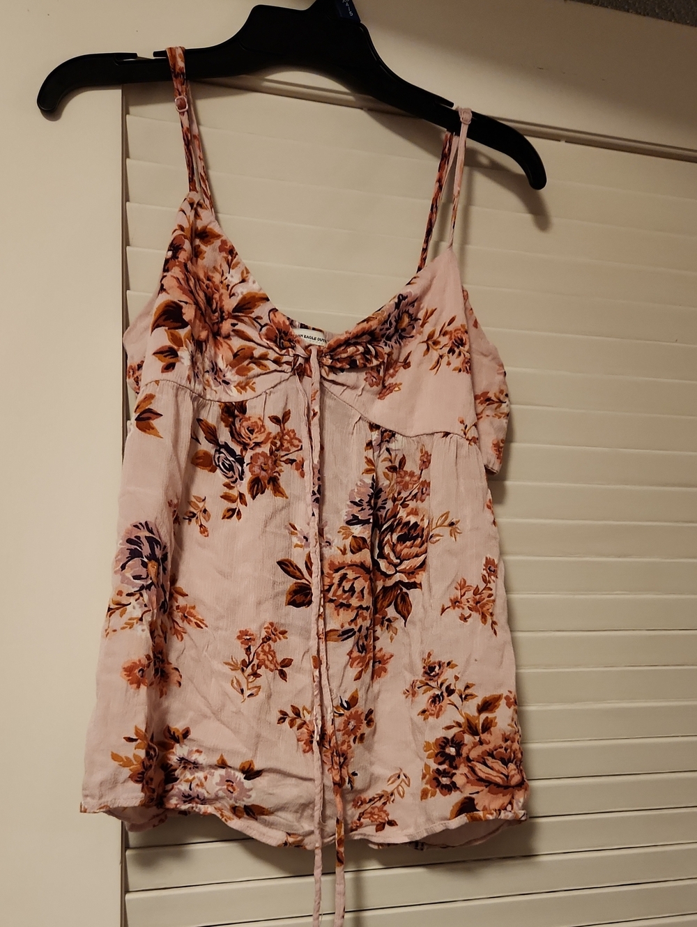 American Eagle Outfitters Pink Floral Tie-Front Camisole